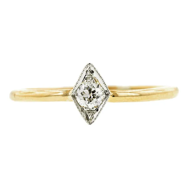 Edwardian Solitaire Diamond Engagement Ring, Old Euro 0.12ct