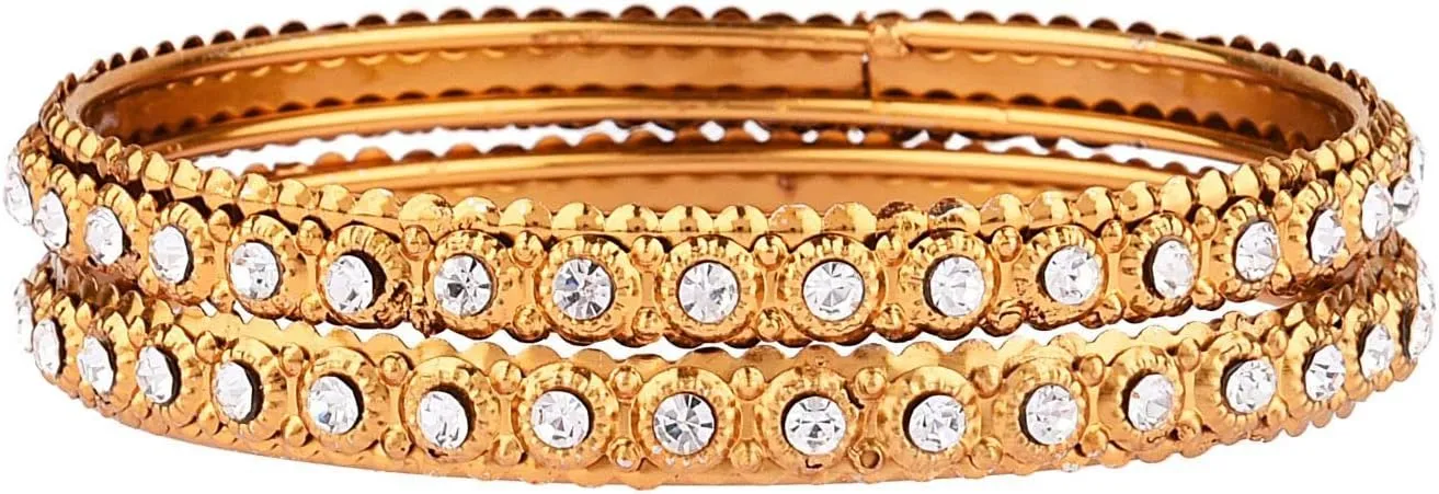 Efulgenz Indian Bangle Rhinestone CZ Crystal Wedding Bridal Bracelet Jewelry for Women