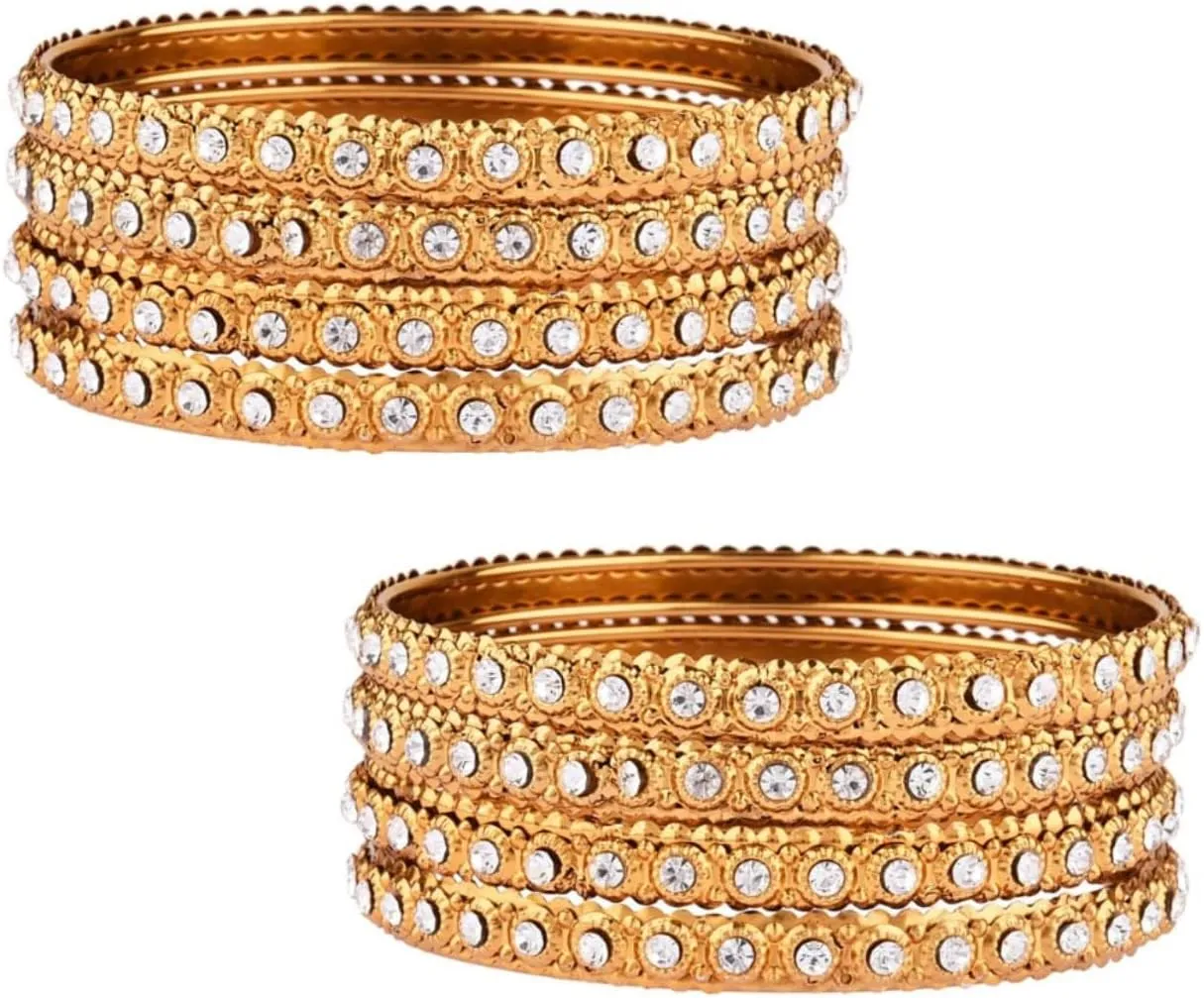 Efulgenz Indian Bangle Rhinestone CZ Crystal Wedding Bridal Bracelet Jewelry for Women
