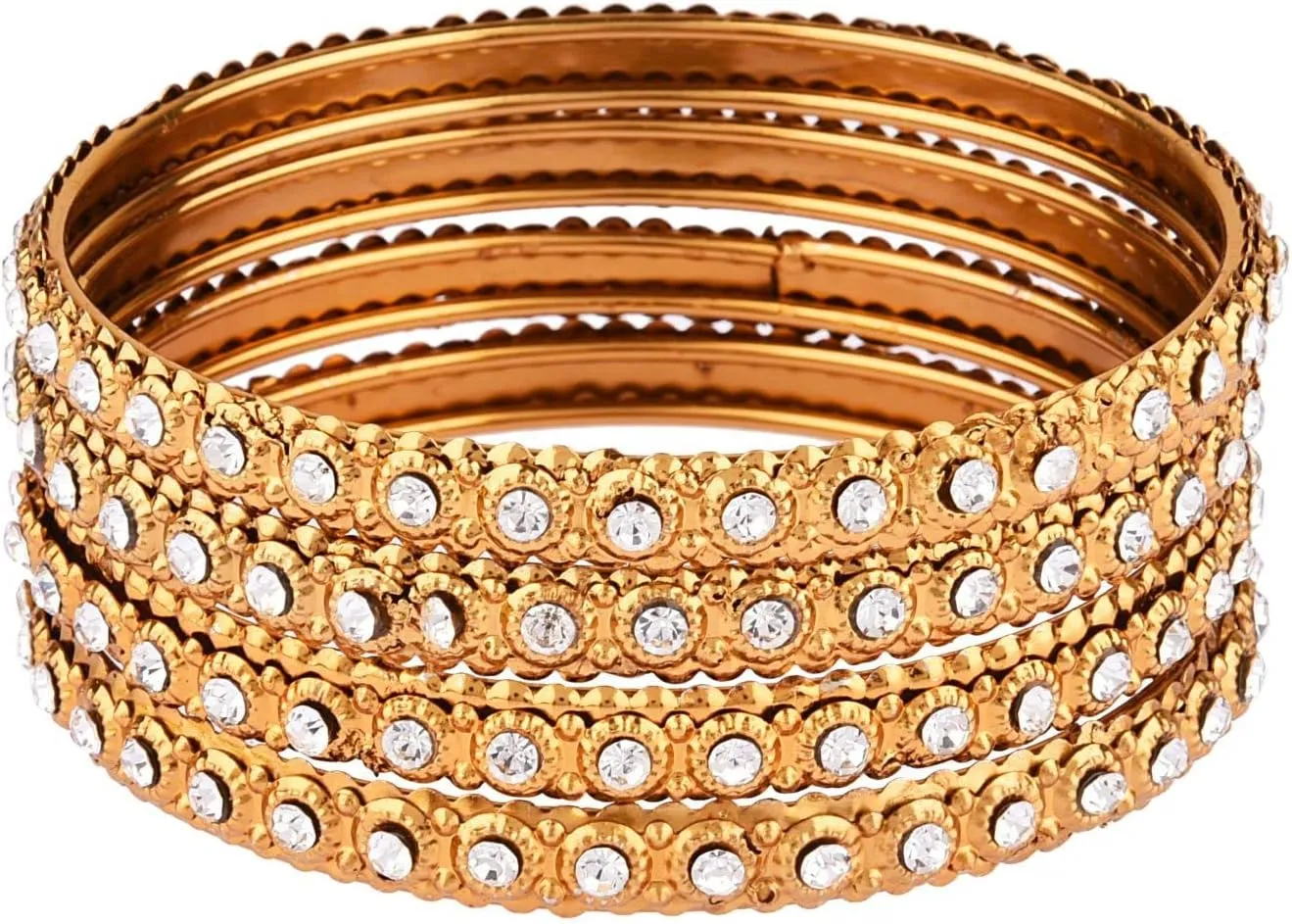 Efulgenz Indian Bangle Rhinestone CZ Crystal Wedding Bridal Bracelet Jewelry for Women