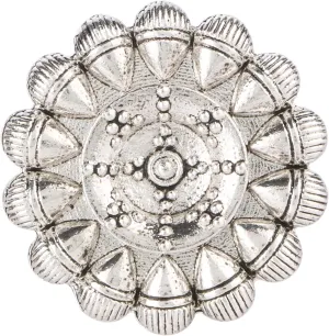 Efulgenz Indian Oxidized Jewelry for Navratri Boho Vintage Gypsy Indian Oxidized Silver Statement Adjustable Floral Big Cocktail Ring Jewelry