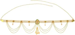 Efulgenz Indian Waist Chain Waist Belt Belly Chain Kamarbandh Gold Tone Crystal Kundan Layered Chain Wedding Bridal Kamarbandh Beach Jewelry Fashion Body Jewelry for Women