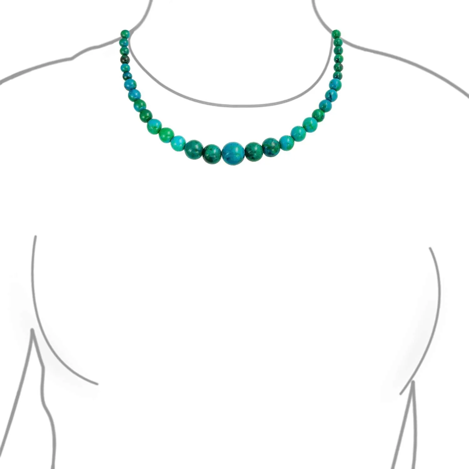 Elegant Simple Graduated Round Created Semi Precious Gemstone Bead Ball Strand Necklace Jewelry For Women 16-18 Inch Stone 12 to16MM