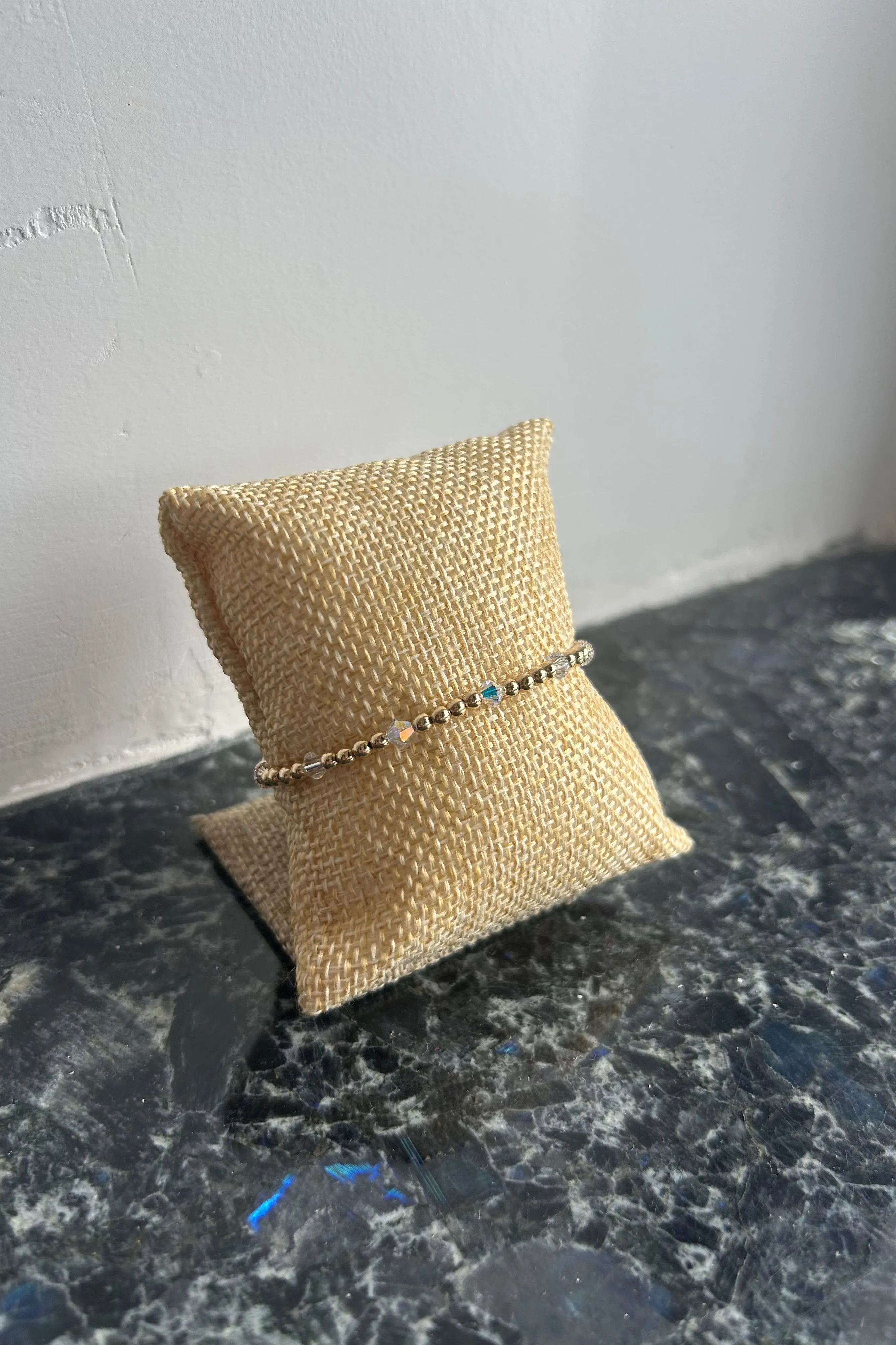 ellie gold filled swarowski crystal bracelet - clear