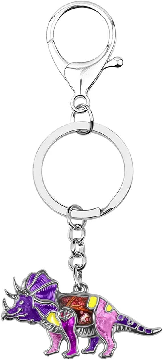 Enamel Alloy Cute Dinosaur Dragon Keychains Keyring for Women Girls Car Keys Purse Backpack Accessories
