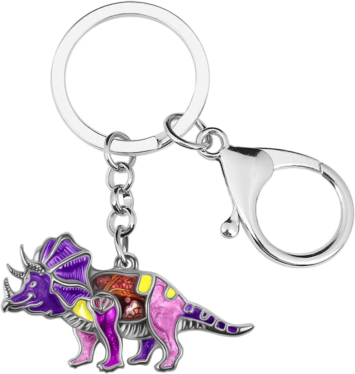 Enamel Alloy Cute Dinosaur Dragon Keychains Keyring for Women Girls Car Keys Purse Backpack Accessories