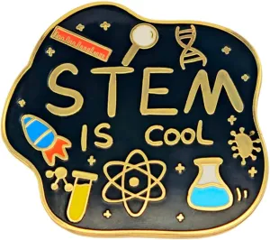 Enamel Pin,STEM IS Cool Science lapel Pin,Technology Engineering Mathematics Badge Educational Brooch Gift for Teens Students Teacher Friends Academic Jewelry Novelty Collection DIY Decor