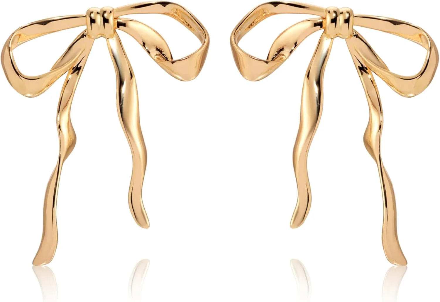 Ettika Stud Earrings For Women. Bow Organica Earrings. 18K Gold Plated Earrings. Statement Stud Earrings for Women. Trendy Jewelry