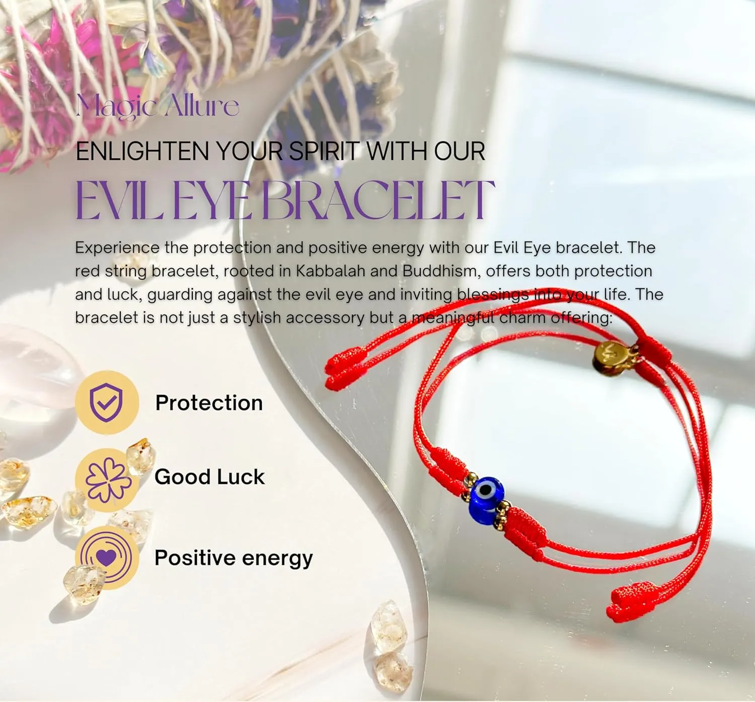 Evil Eye Bracelet  Handmade Adjustable Red String Protection Bracelet  Good Luck Tibetan Buddha Kabbalah Amulet  Red String of Fate for Women & Men  Spiritual Jewelry for Positive Energy (1pc-RedEvilEye) (2pcs-RedEvilEye)