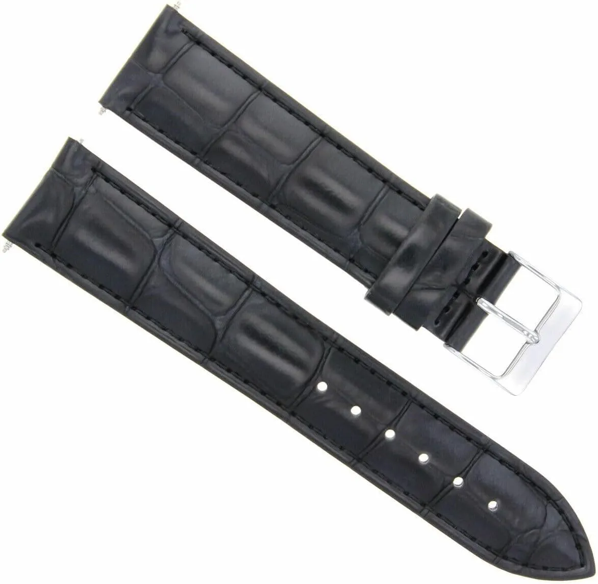 Ewatchparts 18mm Italian Leather Watch Band Strap Compatible With Raymond Weil 5981 Tango Watch Black