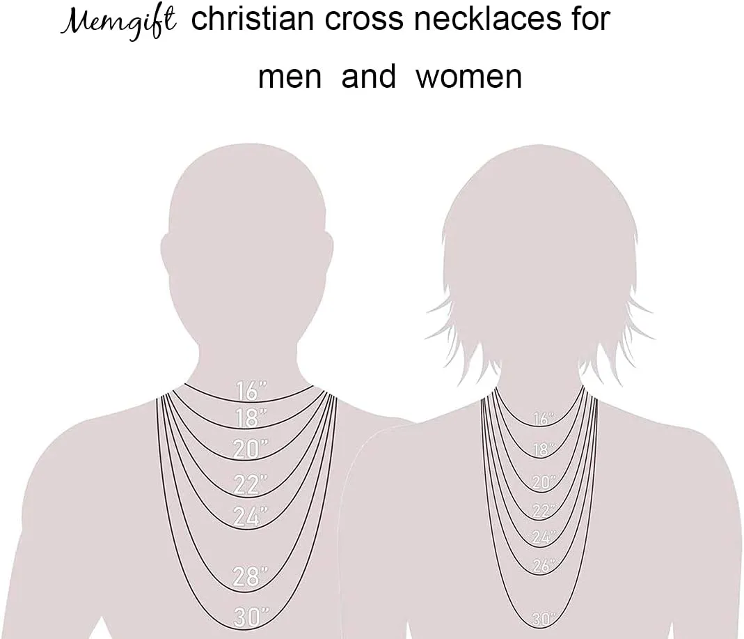 Father's Day Gifts Cross Necklaces for Men Christian Cross Necklace for Boys Cross Necklace Gold Silver Black Cross Necklace for Mens Jewelry Religious Birthday Christmas Gifts for Men Chains
