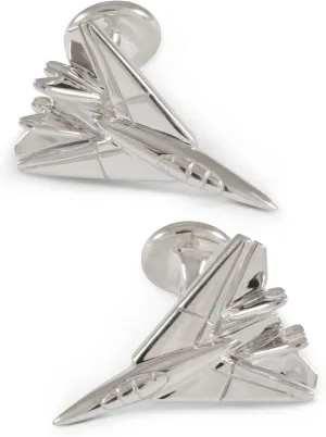 Fighter Jet Cufflinks, Sterling Silver Handcrafted