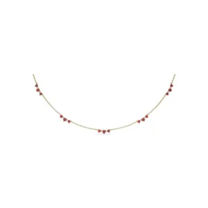 Five Stone Ruby and Diamond Station Necklace