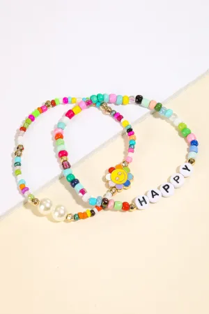 Floral Happy Bead Bracelet
