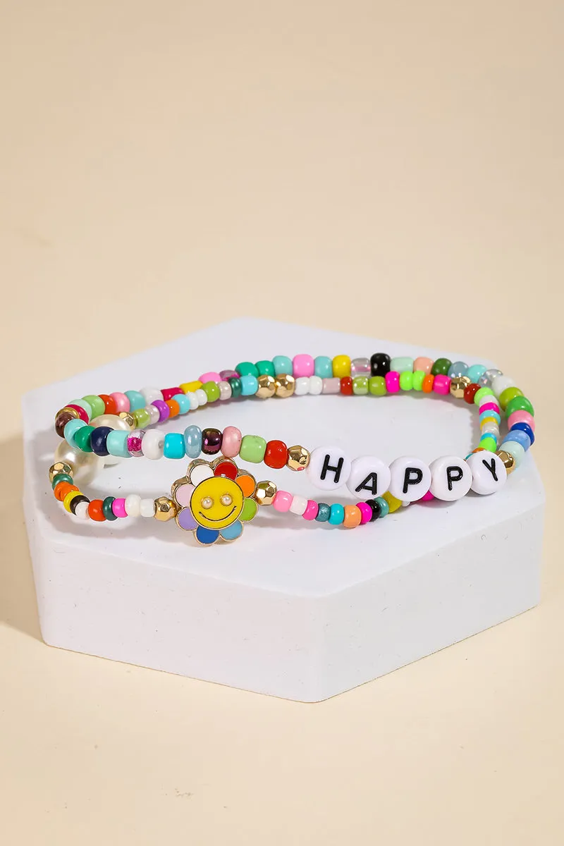 Floral Happy Bead Bracelet