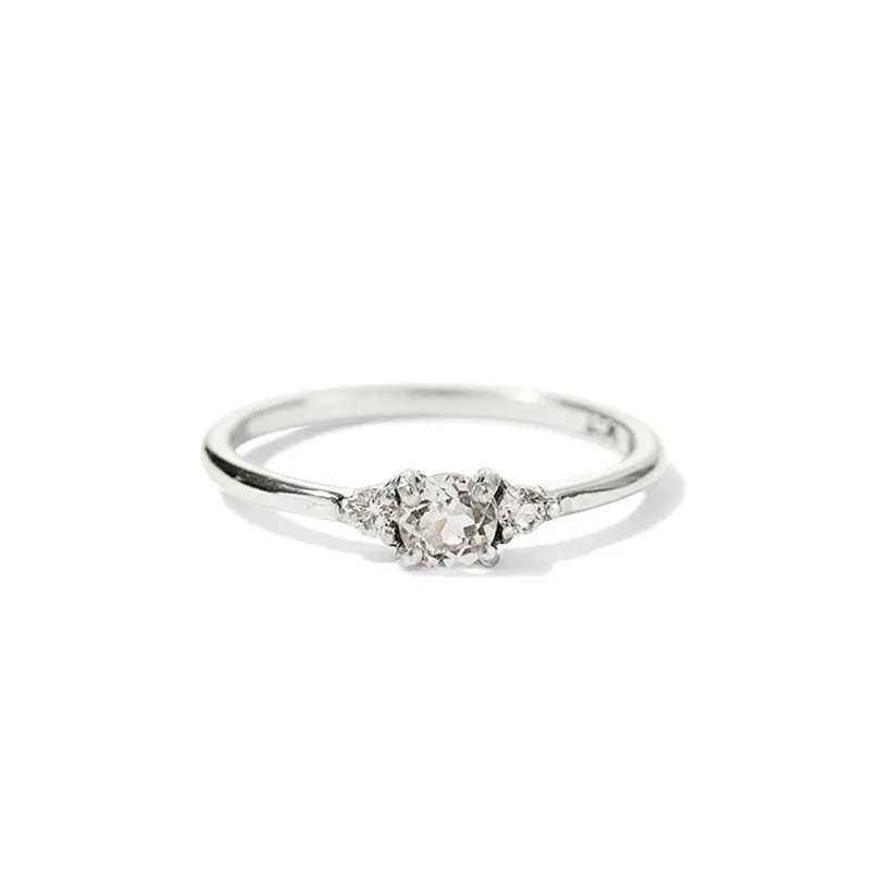 Florence Ring, White Topaz, Silver