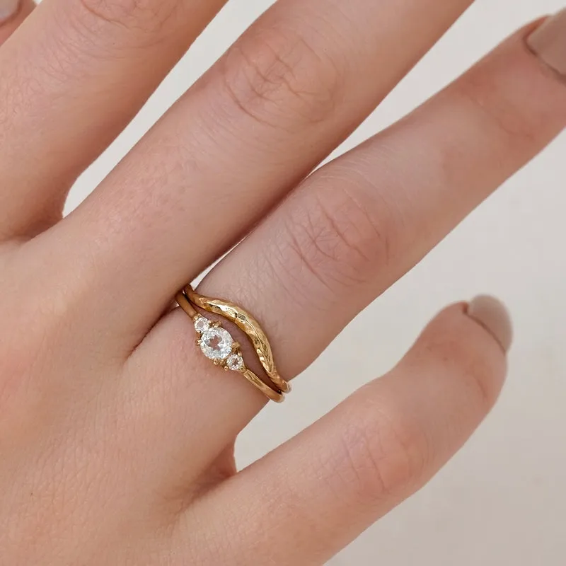 Florence Ring, White Topaz, Silver