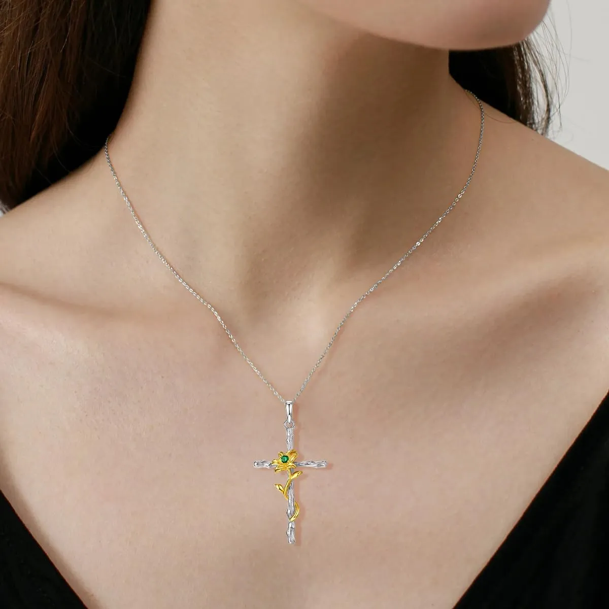 FOREVER QUEEN Sunflower Necklace Ring for Women S925 Sterling Silver Heart Necklace Jewelry,You are My Sunshine Pendant Necklaces Ring Jewelry Gifts for Women Girls Mom Wife