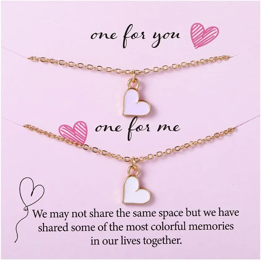 Friendship Heart String Friendship Bracelet Couples Heart Charms Valentines Day Bracelet Necklace for Lover Classroom Family Show Your Love