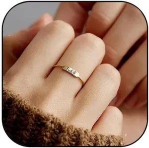 Fuck It Dainty Bar Ring Funny Engraved Fuck It Ring Stainless Steel Rings with Fuck It Letters for Women Men