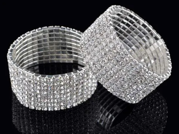 Full Crystal Rhinestone Elastic Bracelet Bridal Jewelry