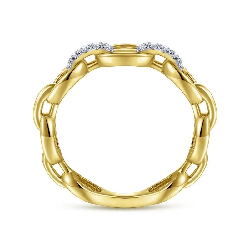 Gabriel & Co. 14k Yellow Gold Contemporary Diamond Ring