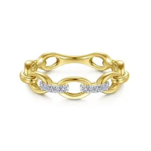 Gabriel & Co. 14k Yellow Gold Contemporary Diamond Ring