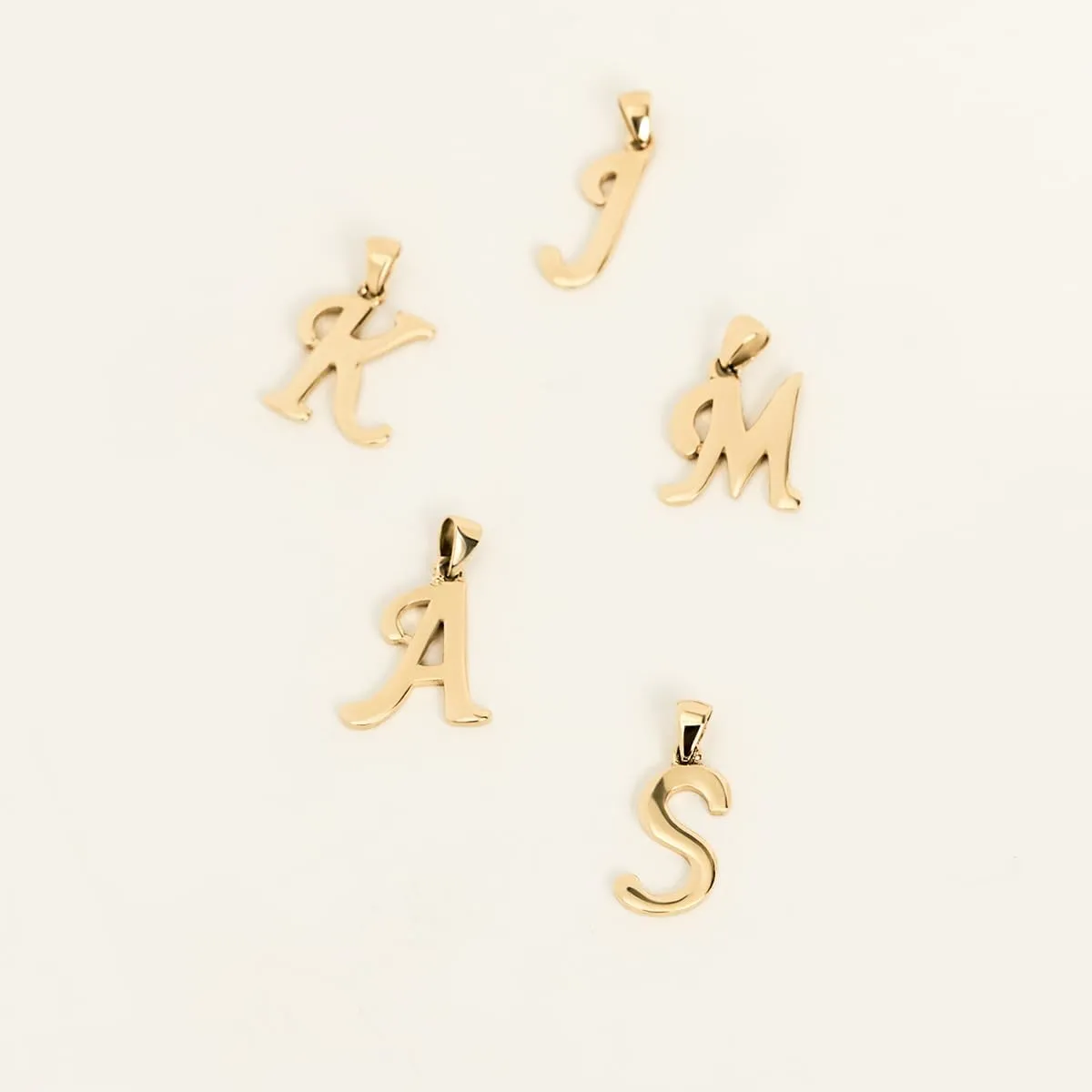 Gelin 14K Solid Gold Initial Pendant for Women | Alphabet Letter Charms, A-Z, All Letters