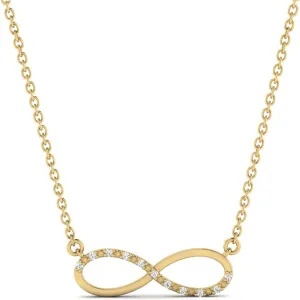 Gelin Diamond Infinity Necklace in 14K Solid Gold | Natural Diamond Infinity Pendant Necklace | Eternity Necklace for Women | Gift for Wedding/Anniversary/Engagement, 18"