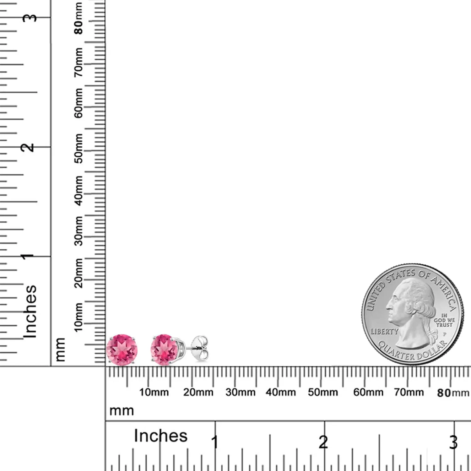 Gem Stone King 2-4 Cttw Round Gemstone Birthstone Stud Earrings For Women Men | 925 Sterling Silver | Round 7MM | Fine Jewelry Gifts for Her Mom Women Wife Men