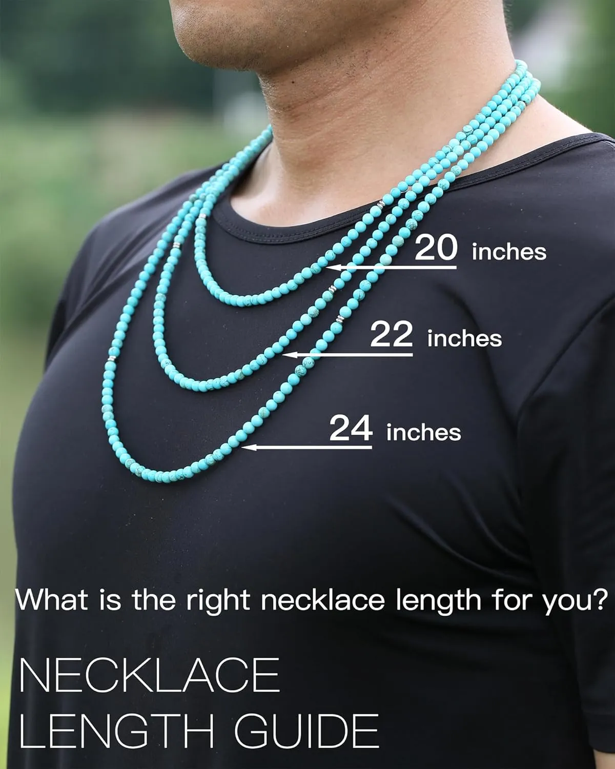 Gemstone Beaded Necklace for Men, Must-have Men's Accessories, Jewelry Gifts for Men