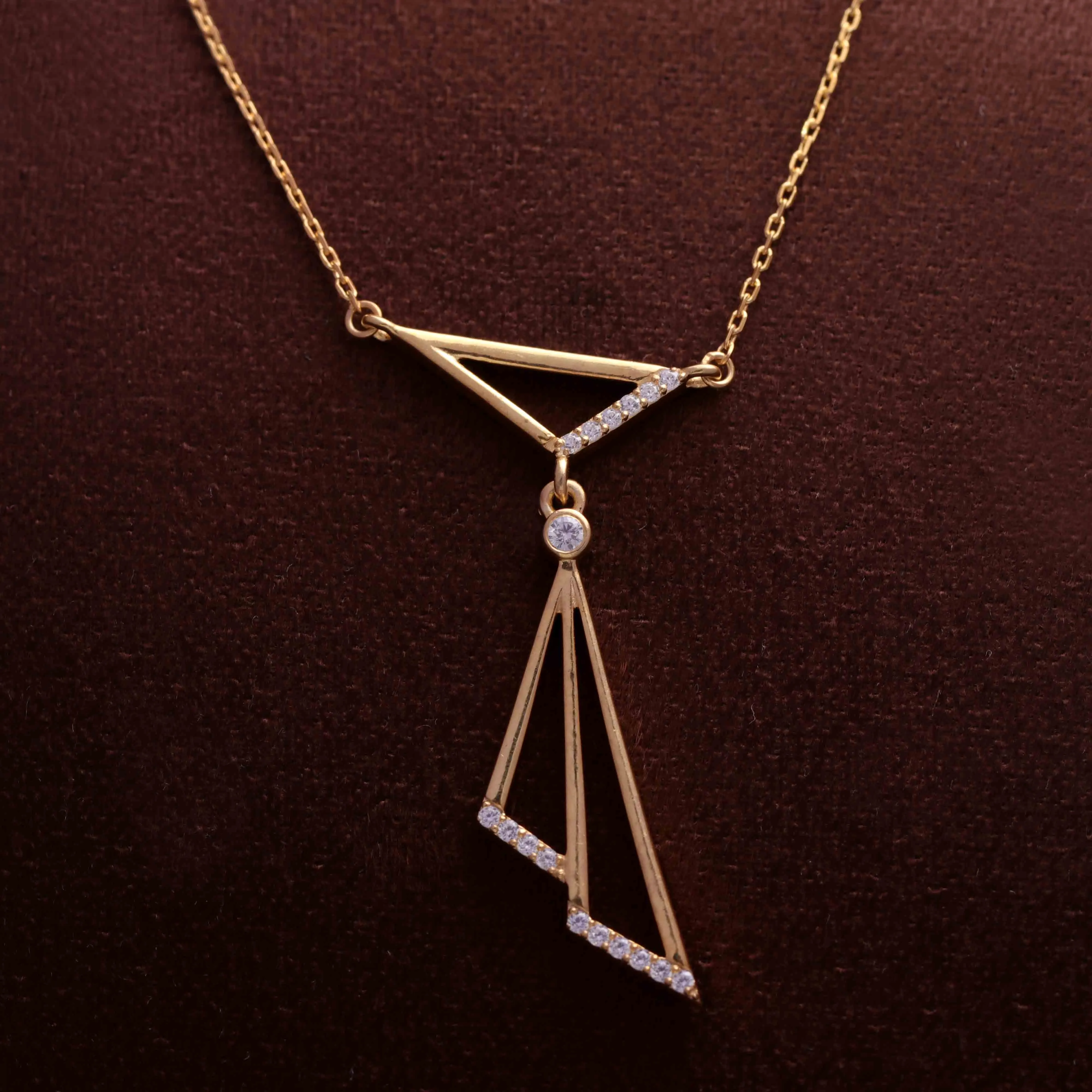 Geometric 925 Silver Pendant Necklace