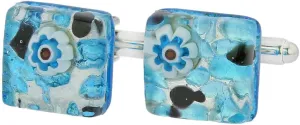 Glass Of Venice Murano Glass Venetian Classic Square Cufflinks - Aqua Purple