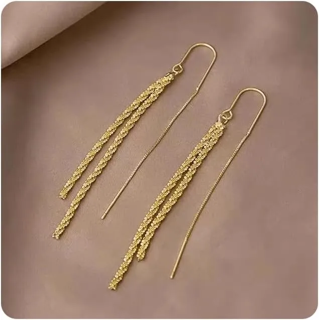 Gold Earrings for Women Trendy Gold Hoop Clip on Stud Pearl Earrings Dangle Chain Jewelry Hypoallergenic Birthday Gifts for Women