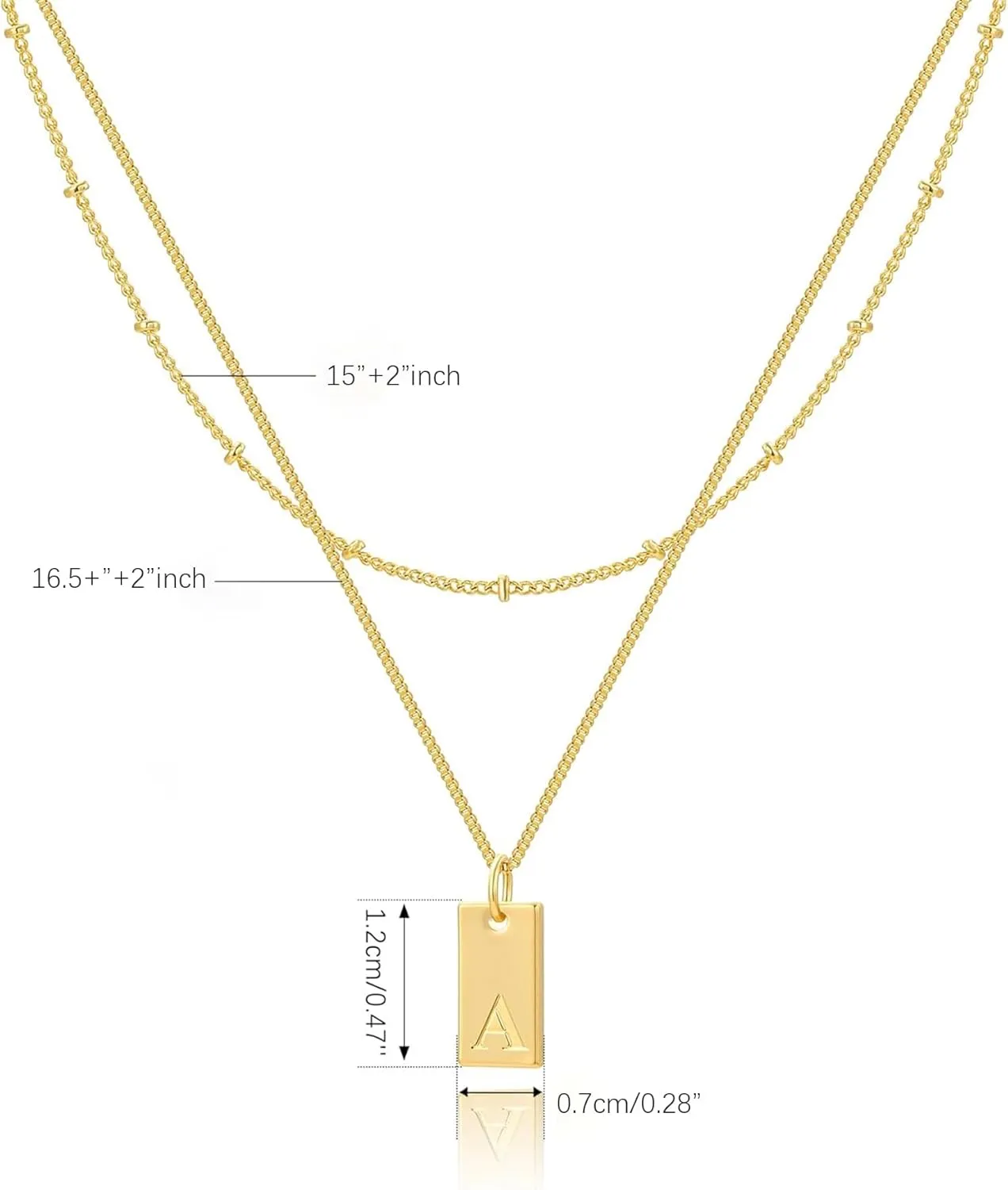 Gold Initial Necklaces for Women, 14k Gold Plated A-Z Letter Layered Pendant Necklace Dainty Layering Personalized Initial Necklace Stack Jewelry Set Necklace for Women Trendy