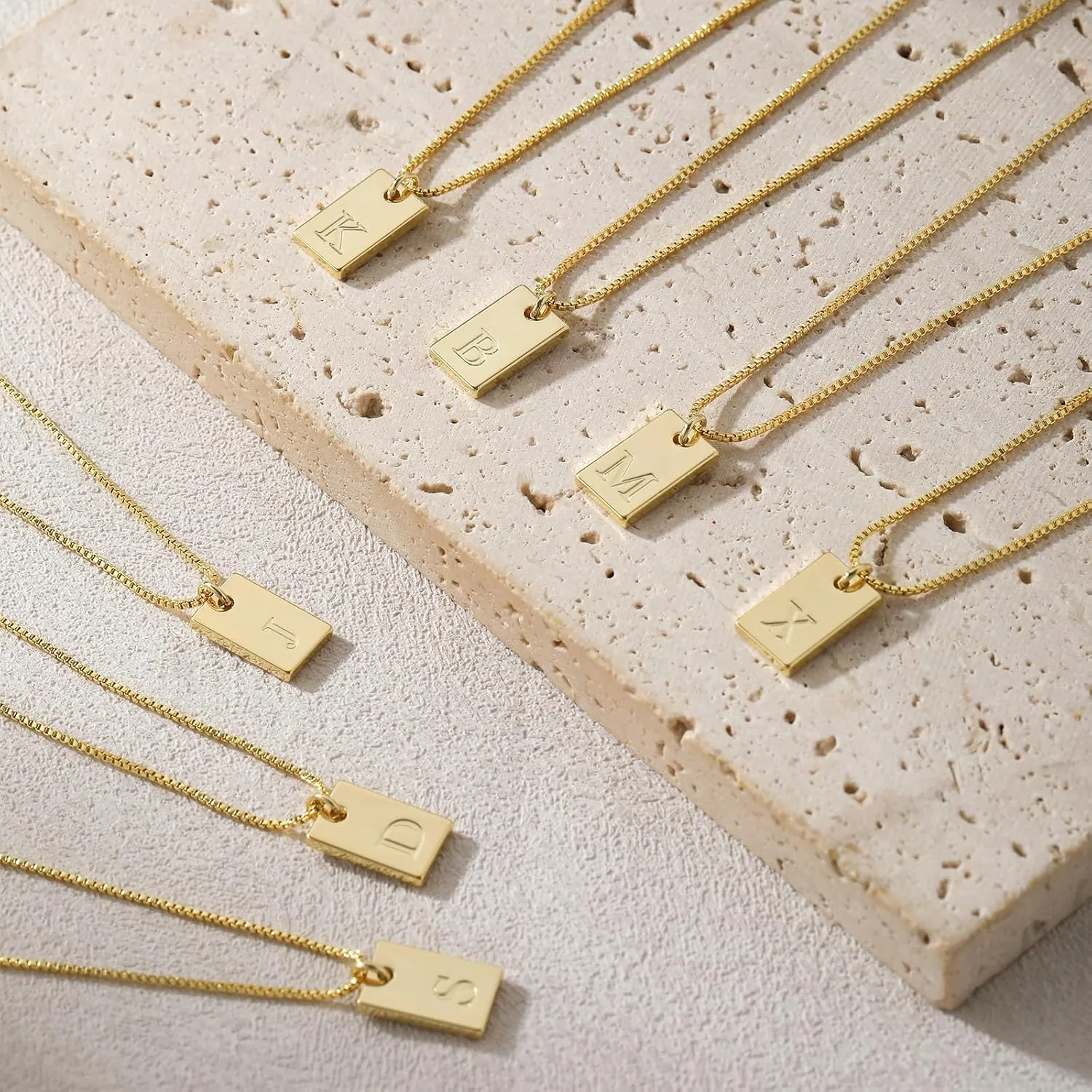 Gold Initial Necklaces for Women, 14k Gold Plated A-Z Letter Layered Pendant Necklace Dainty Layering Personalized Initial Necklace Stack Jewelry Set Necklace for Women Trendy