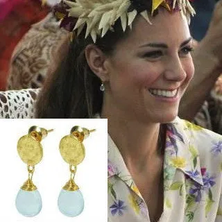 Gold Plated Labradorite Drop Earrings