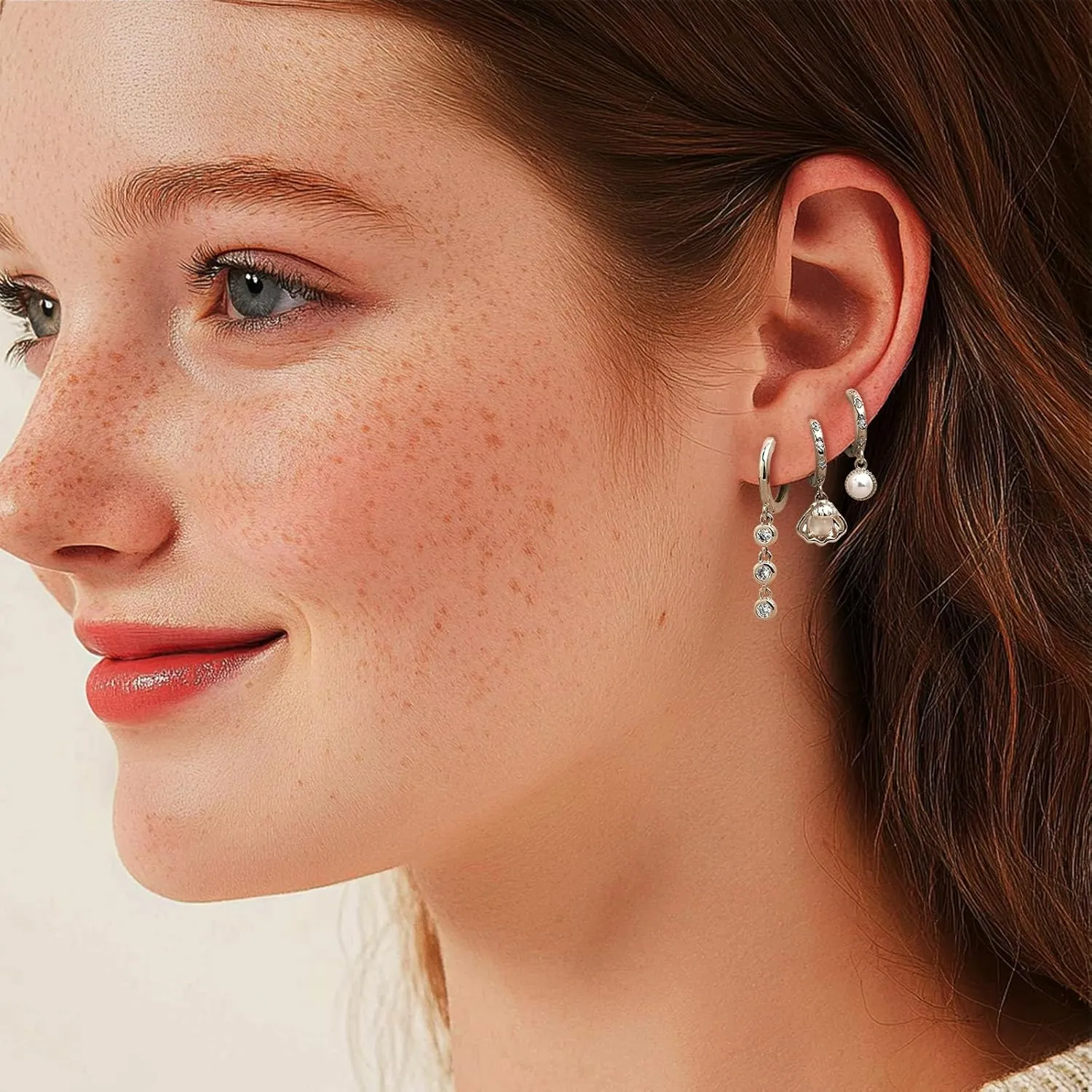 Gold Silver Small Hoop Stud Earrings Stack Set for Women, Dainty Rhinestone Drop Multiple Piercing Cartilage Huggie Earing Holiday Prom Fashion Jewelry Gift