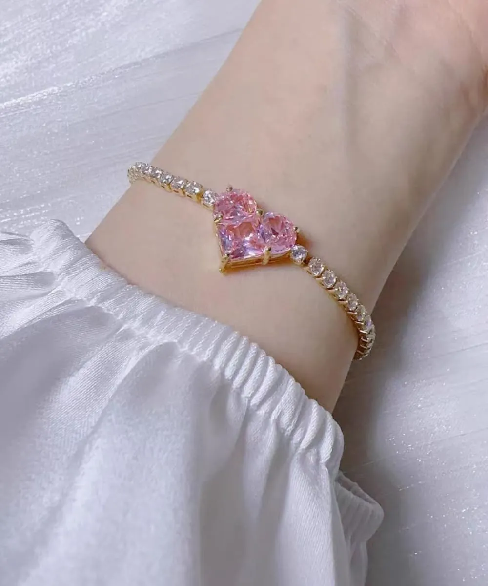 Gold Tennis Bracelets for Women - Non Tarnish Cubic Zirconia Bracelet Link with Adjustable Slider for Girls Ladies Jewelry Gifts