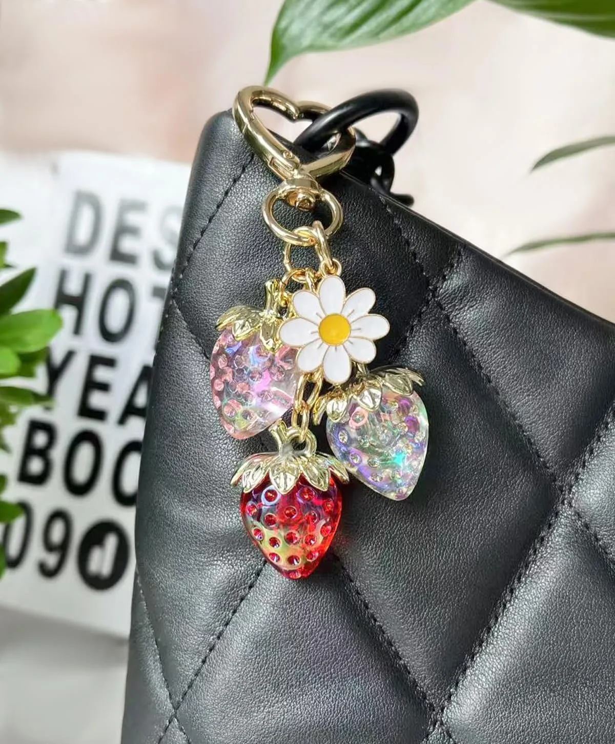 Graduation Gifts Cute Strawberry Keychain Bag Charm for Women Her Friends