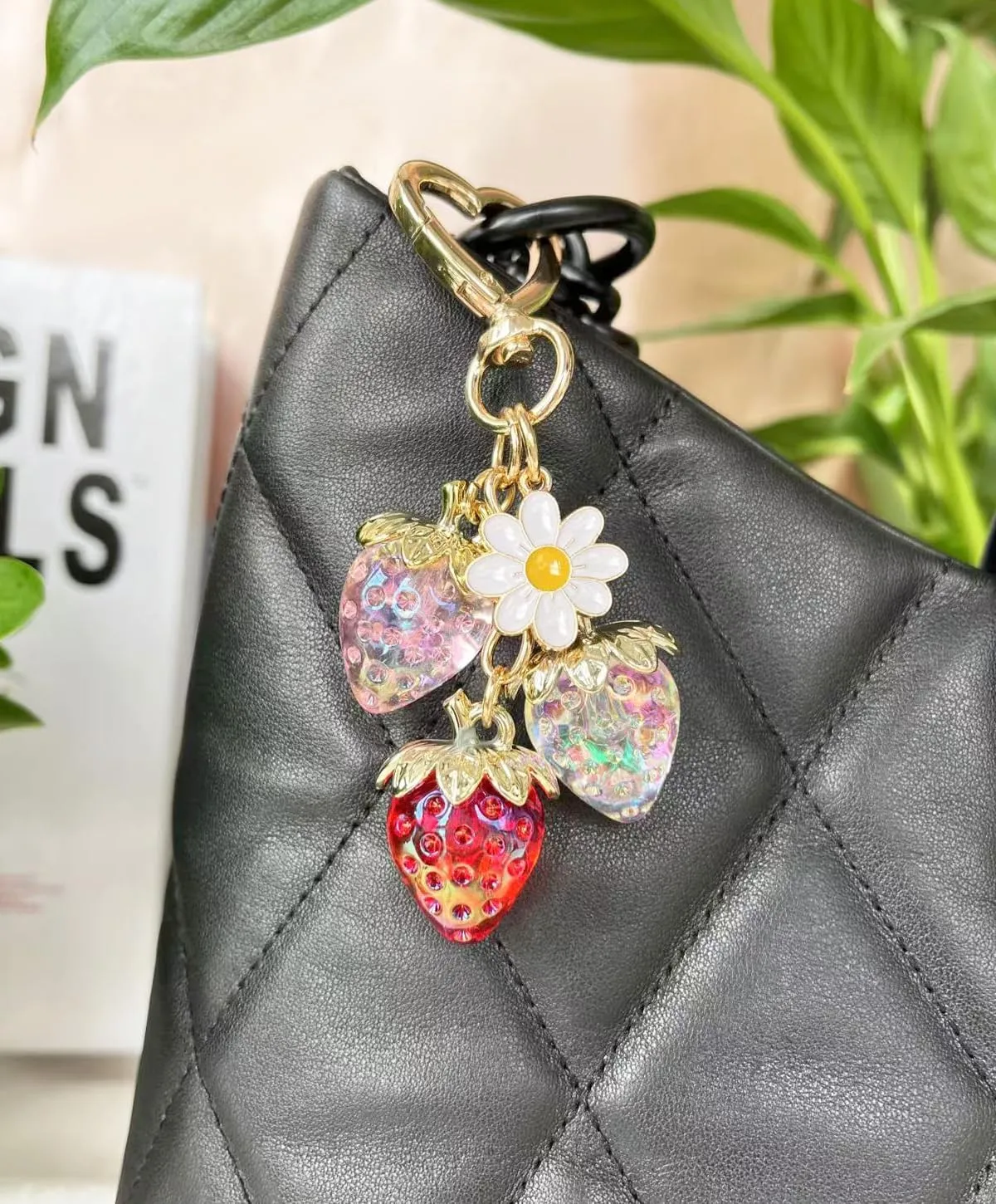 Graduation Gifts Cute Strawberry Keychain Bag Charm for Women Her Friends