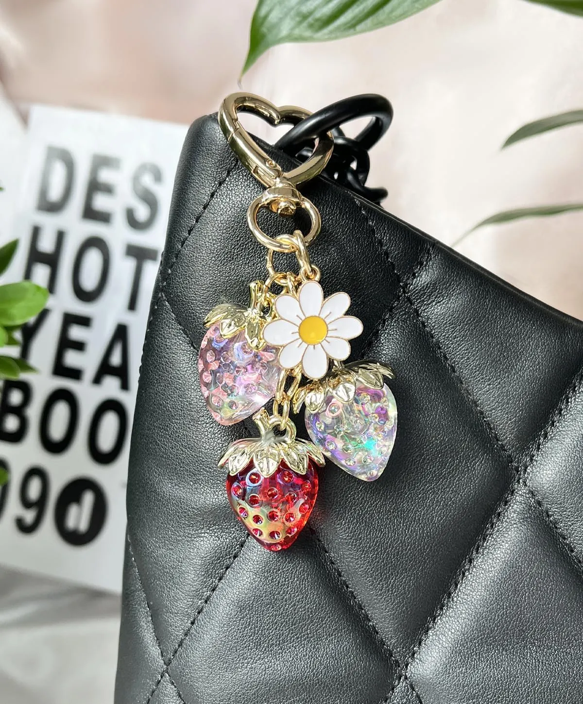 Graduation Gifts Cute Strawberry Keychain Bag Charm for Women Her Friends