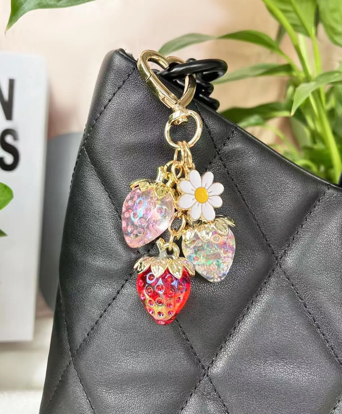 Graduation Gifts Cute Strawberry Keychain Bag Charm for Women Her Friends