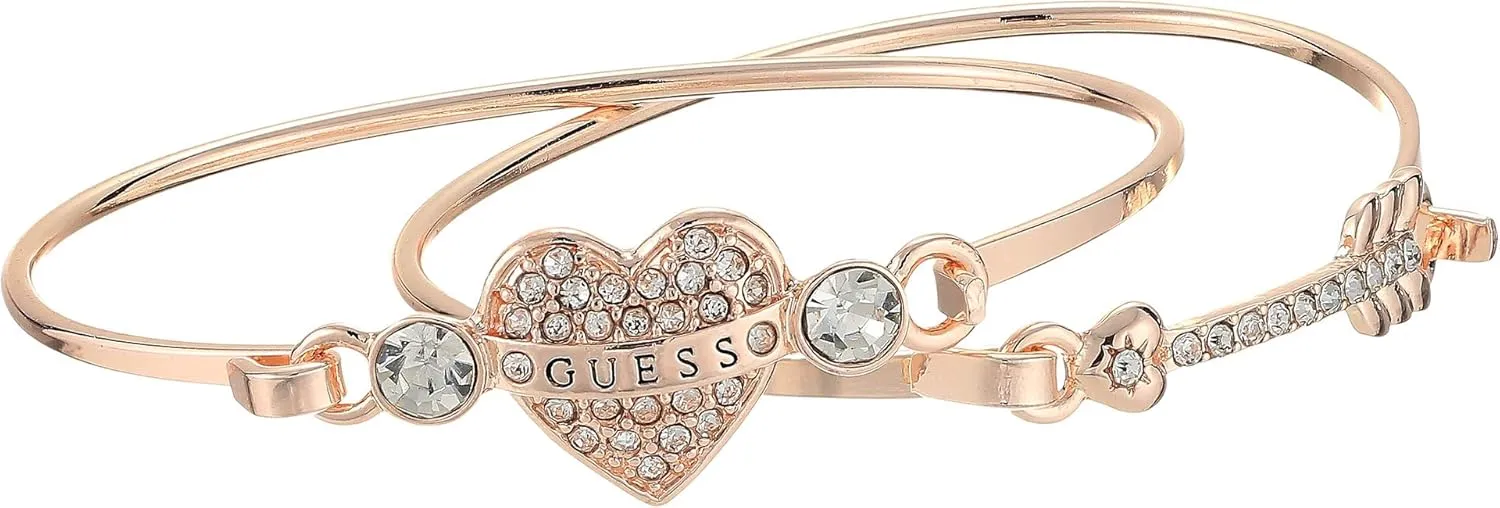 GUESS Women's Tension Bracelet Duo, Rose Gold, One Size
