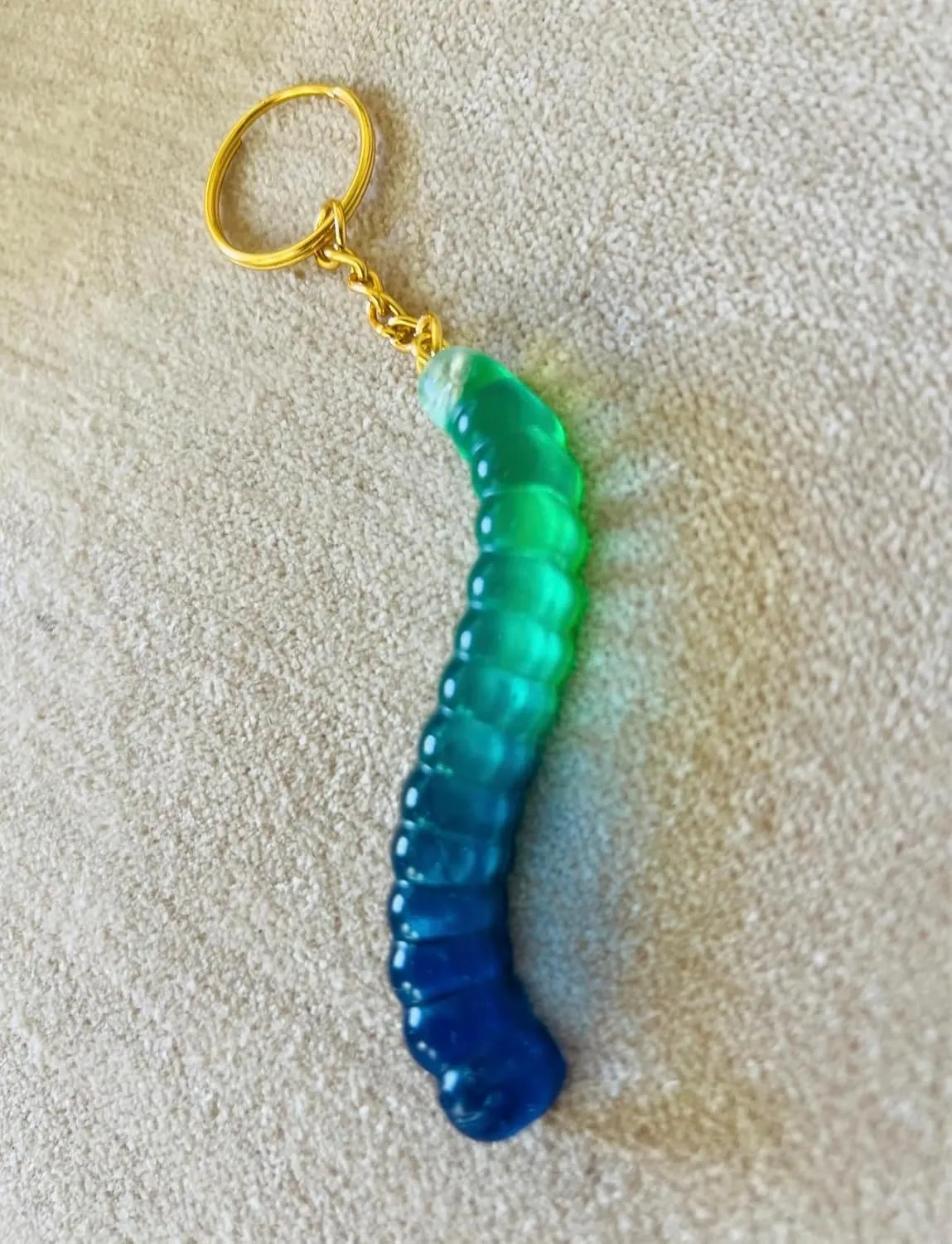 Gummy Worm Keychain, Realistic Fake Gummy Worm, Fake Food Keyring
