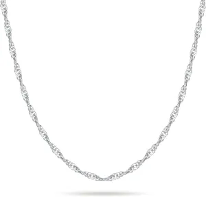 Hadoken 925 Sterling Silver Clasp 2/2.5mm Singapore Chain for Women Girls Water Wave Chain Silver Necklace 16/18/20/22/24/26/28/30 Inch