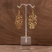 Hammered Cindy Dangle Earrings Gold Tone