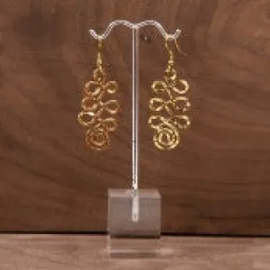 Hammered Cindy Dangle Earrings Gold Tone