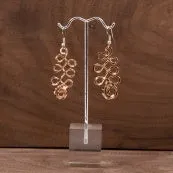 Hammered Cindy Dangle Earrings Rose Gold Tone