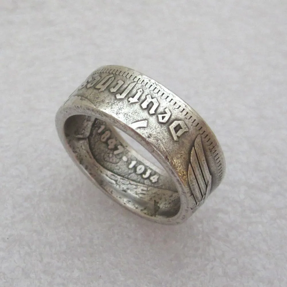 Handcrafted Coin Ring Handmade from Germany Copy Coin 5 MARK for Gift